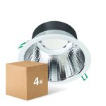 Voordeelpak 4x Philips LED Downlight Coreline DN142B Aluminium Wit 19.2W 2300lm 60D - 830 Warm Wit | Zaagmaat 200mm - IP20 - UGR<19