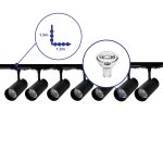Bright Choice Complete Set 1-Fase Rail L 1,5 x 1,5 Meter Zwart | incl. 7x Spot + GU10 2700K 3W Dimbaar + Eindkap, Voedingsconnector en L -Verbindingsstuk
